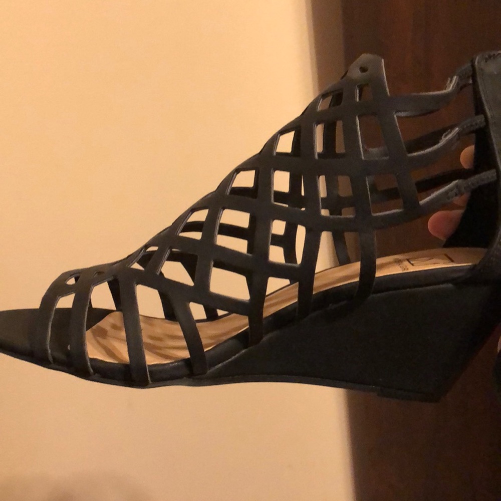 Black Material Girl Wedges. Brand new.